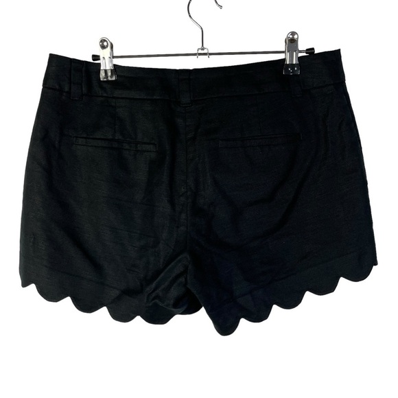 J. Crew Black Linen Blend Scallop Hem Shorts 4 - Picture 2 of 4